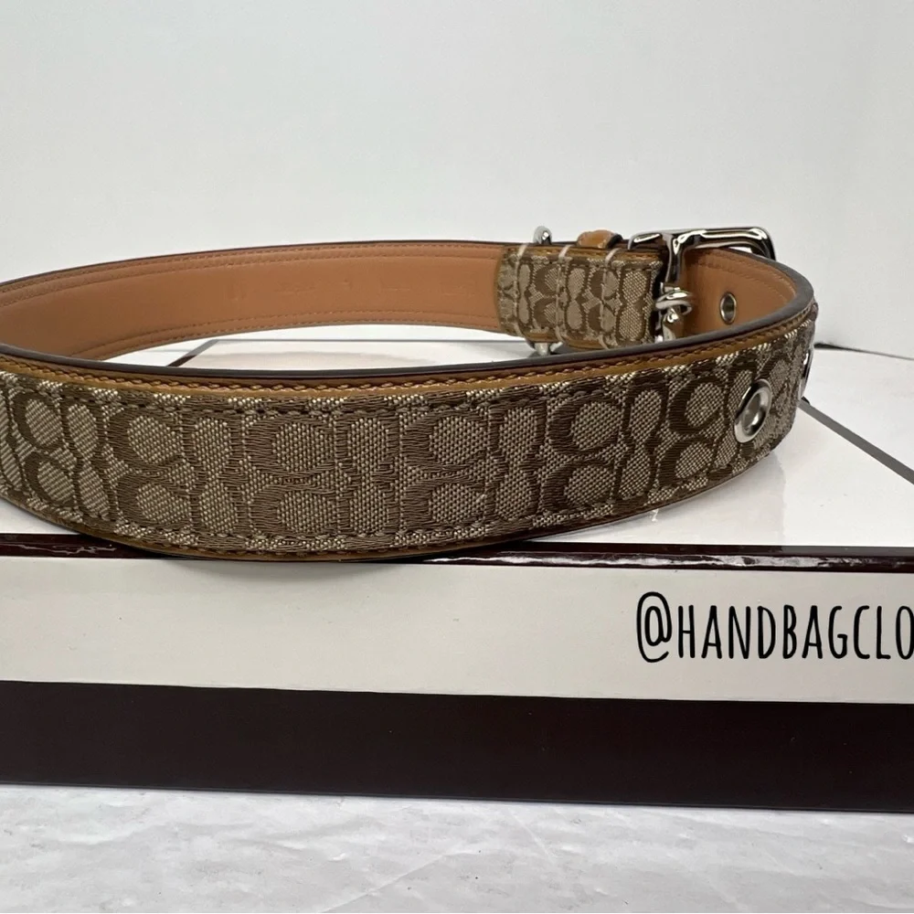 Coach Signature Leather Vintage Light Brown Tan Size Large 17-21” Dog Collar
